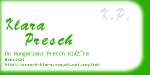 klara presch business card